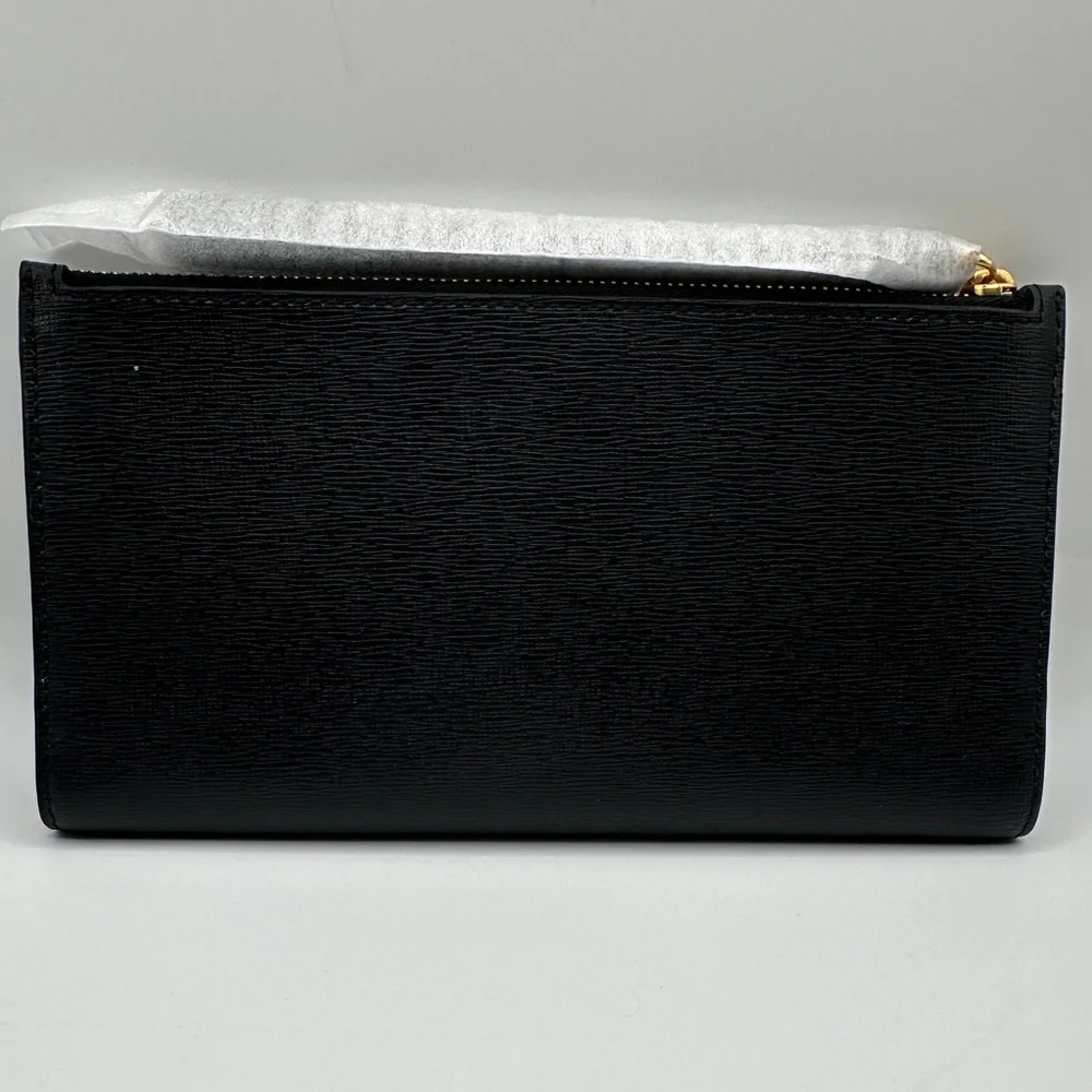 Kate Spade Black Wallet, Pink Interior with Gold Detail - Picture 3 of 7